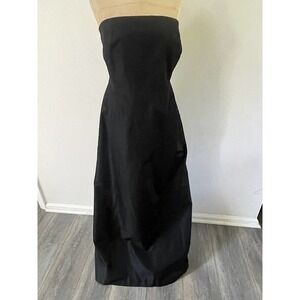 Ann Klein Black Lined Formal Made In Hong Kong Sleeveless Maxi Evening Dress